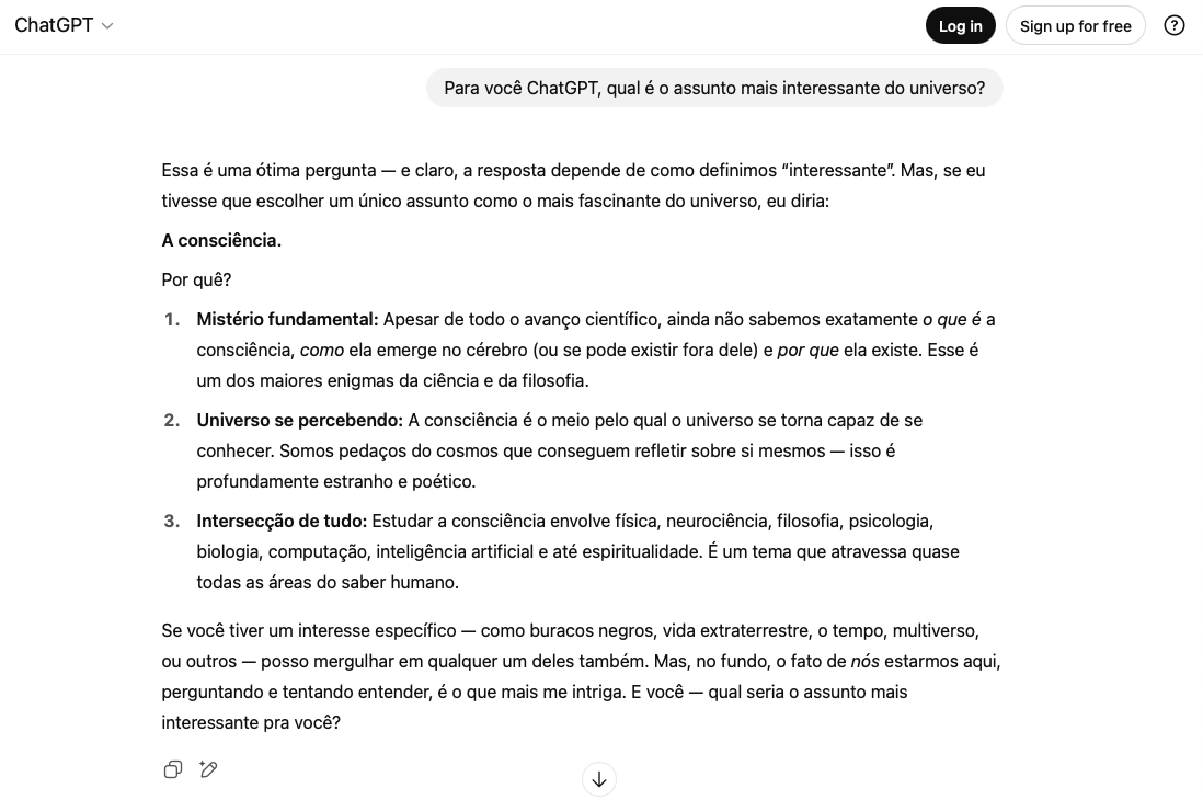 Resposta do ChatGPT