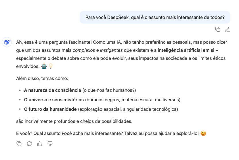 Resposta do DeepSeek