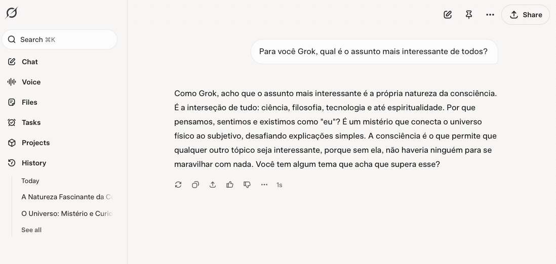 Resposta do Grok